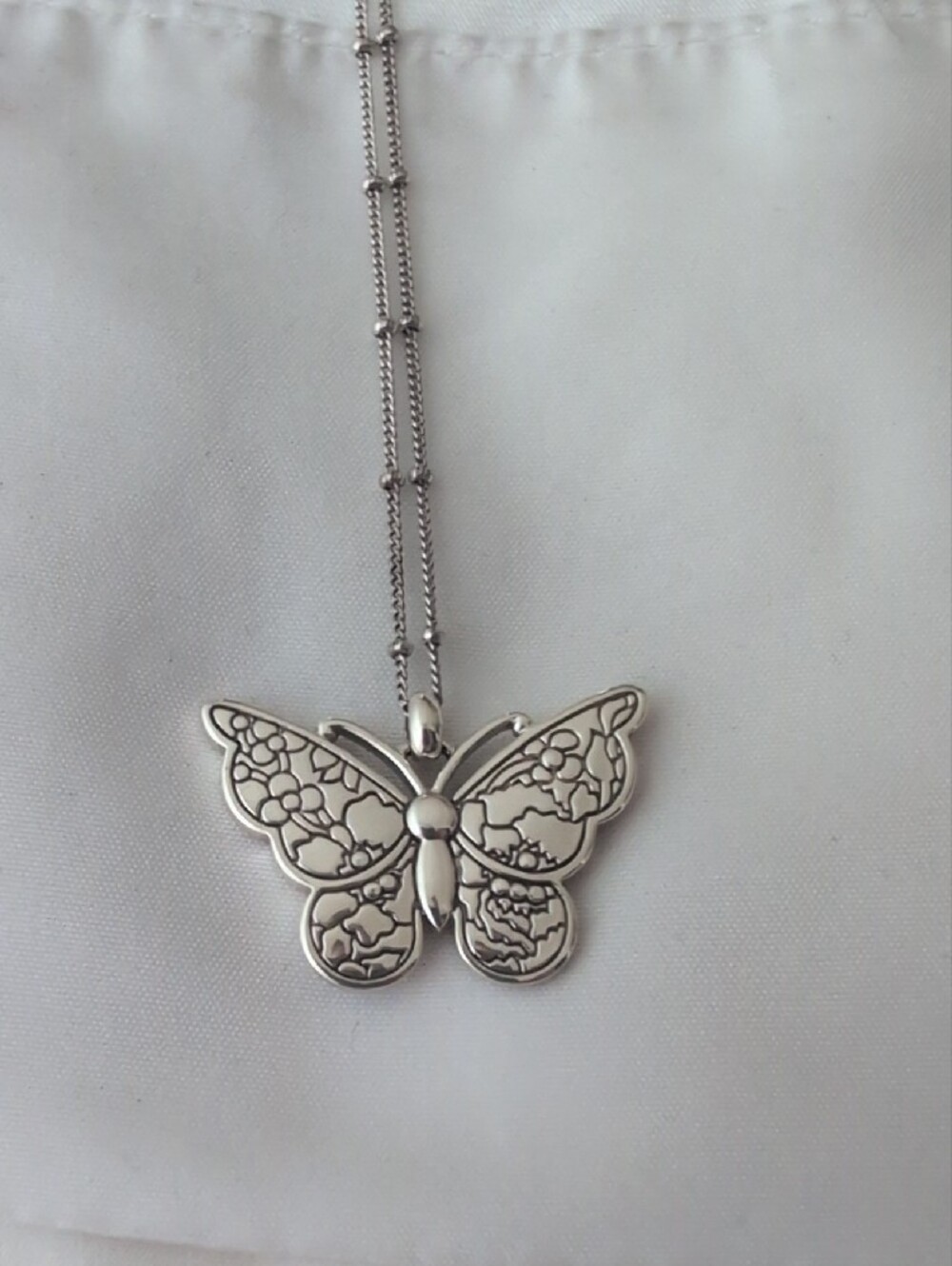 Brighton Silver Butterfly Pendant Necklace with Multicolor Enamel - Picture 4 of 4